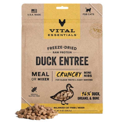 Vital Essentials Cat Freeze-Dried Mini Nibs Duck, 8 oz - Pets Perfect