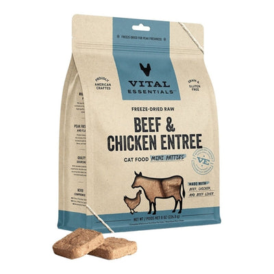 Vital Essentials FD Raw Beef and Chicken Mini Patties Cat Food, GF