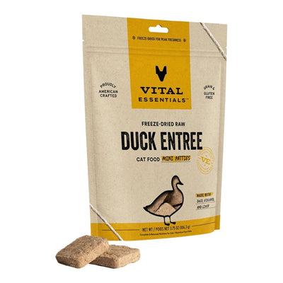 Vital Essentials Freeze-Dried Raw Duck Mini Patties Cat Food - Grain-Free, 3.75 oz
