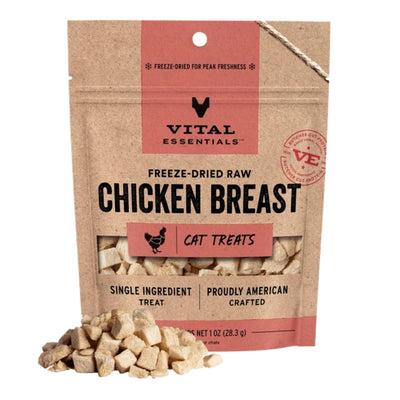 Vital Essentials Cat Freeze-Dried Grain-Free Chicken Breast Cat Treats, 1 oz
