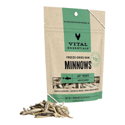 Vital Essentials Cat Freeze-Dried Grain-Free Minnows Cat Treats, 0.5 oz
