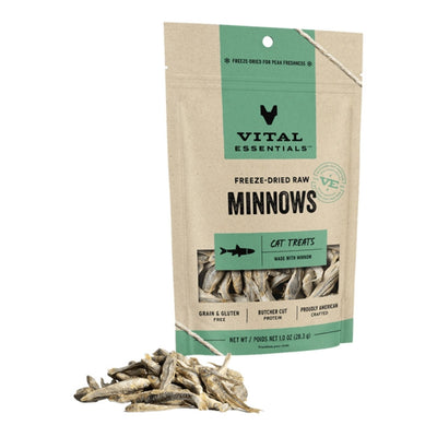 Vital Essentials Cat Freeze-Dried Raw Grain-Free Minnows Cat Treats, 1.0 oz