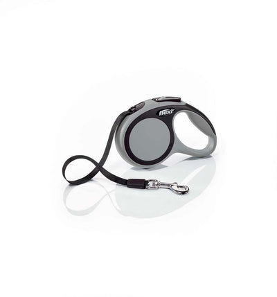 Flexi New Comfort Retractable Tape Dog Leash Grey 10 ft, X-Small