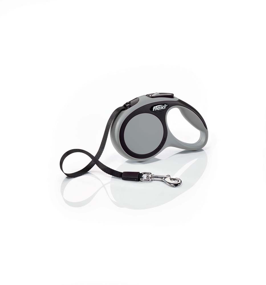 Flexi New Comfort Retractable Tape Dog Leash Grey 10 ft, X-Small