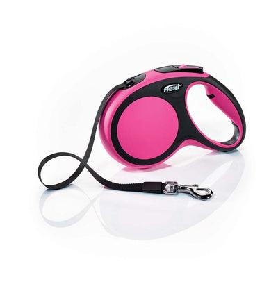 Flexi New Comfort Retractable Tape Dog Leash Pink 16 ft, Medium