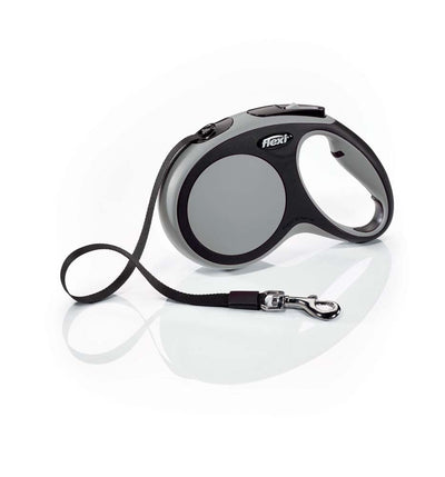 Flexi New Comfort Retractable Tape Dog Leash Grey 16 ft, Medium
