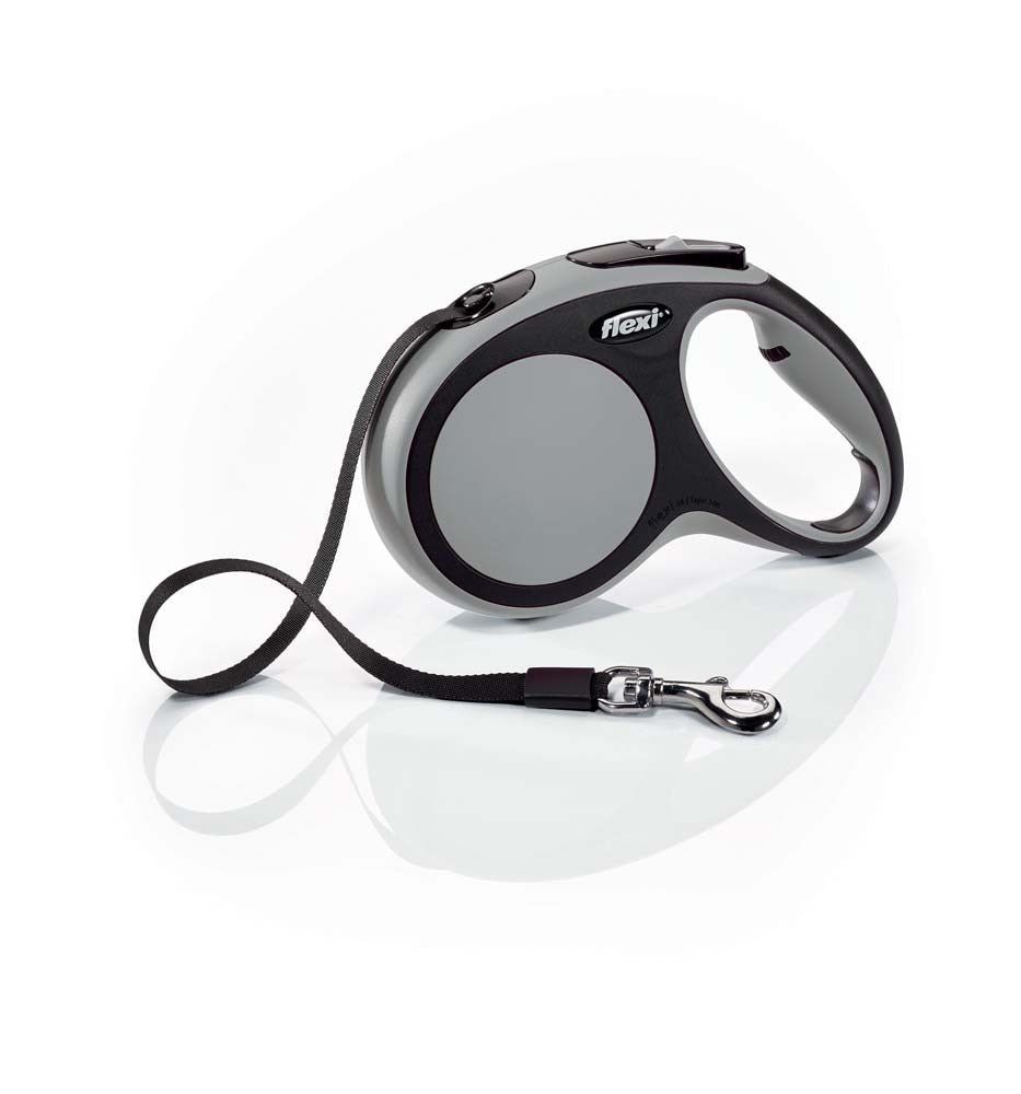 Flexi New Comfort Retractable Tape Dog Leash Grey 16 ft, Medium
