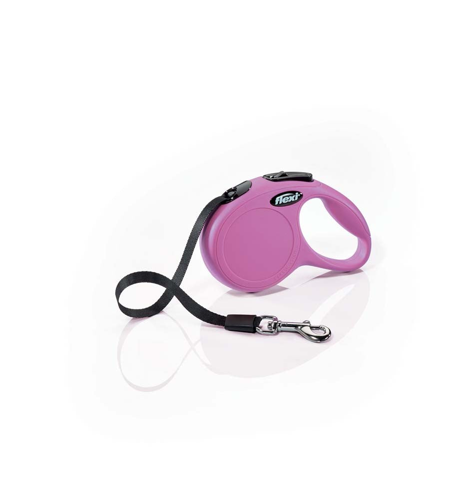 Flexi Classic Nylon Cord Dog Leash, Pink, 10 ft, X-Small, up to 26 lb