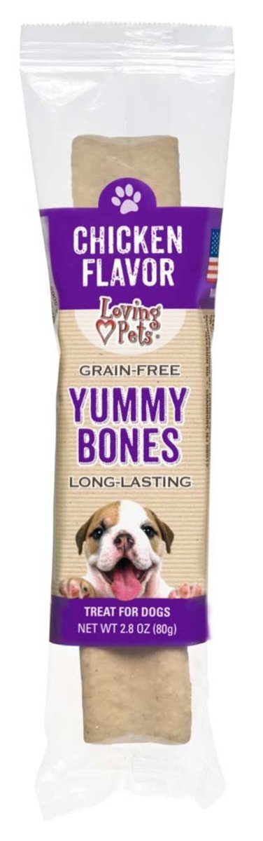 Loving Pets Yummy Bone Flavor Filled Dog Treat Chicken, 15ea/2.8 oz - Pets Perfect