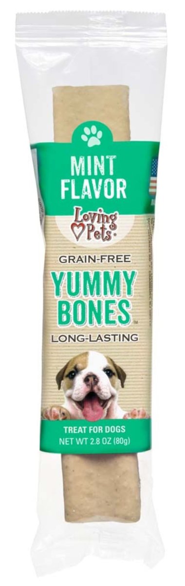 Loving Pets Yummy Bone Flavor Filled Dog Treat Mint 15 ct, 2.8 oz