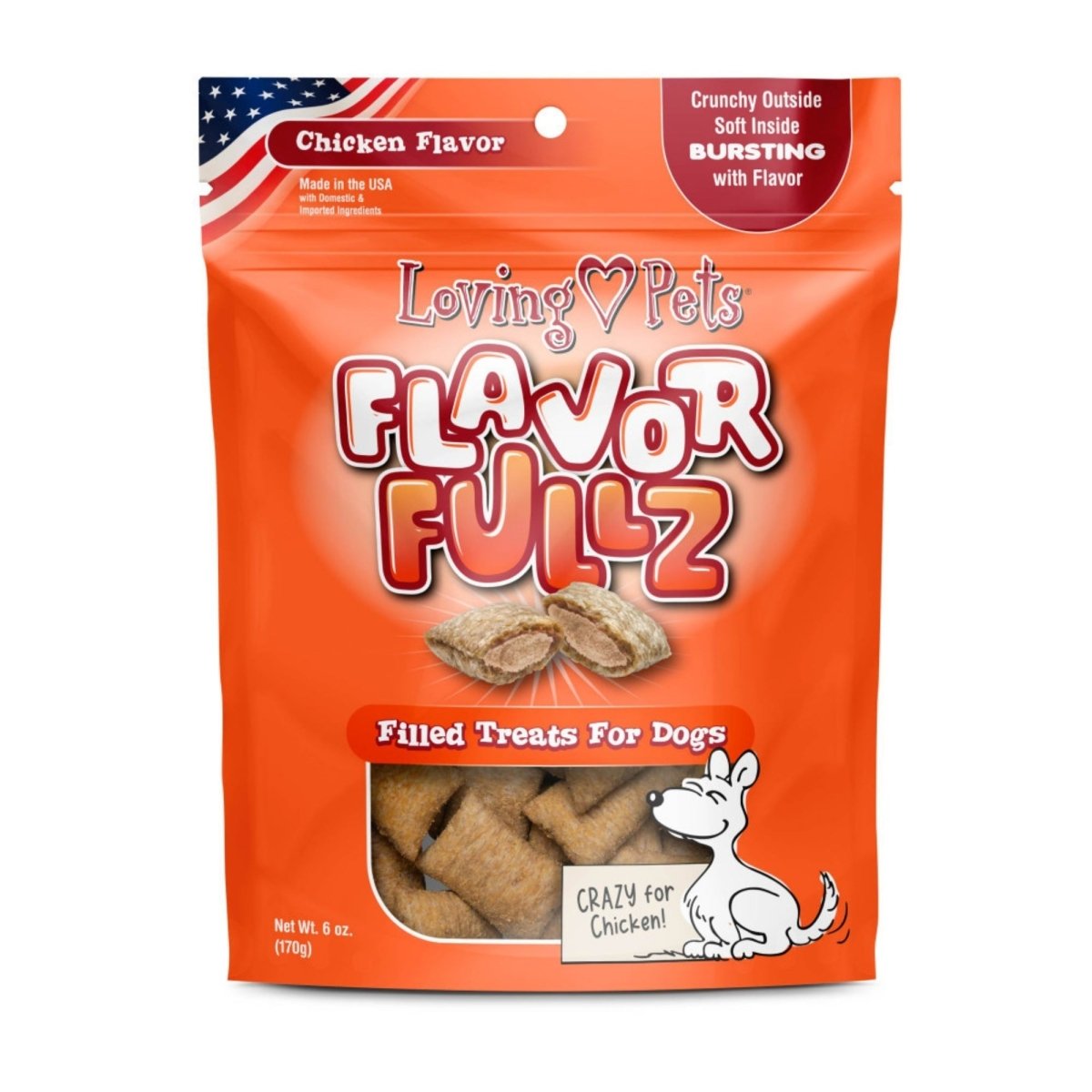 Loving Pets Flavorfullz Filled Dog Treats Chicken, 1ea/6 oz - Pets Perfect