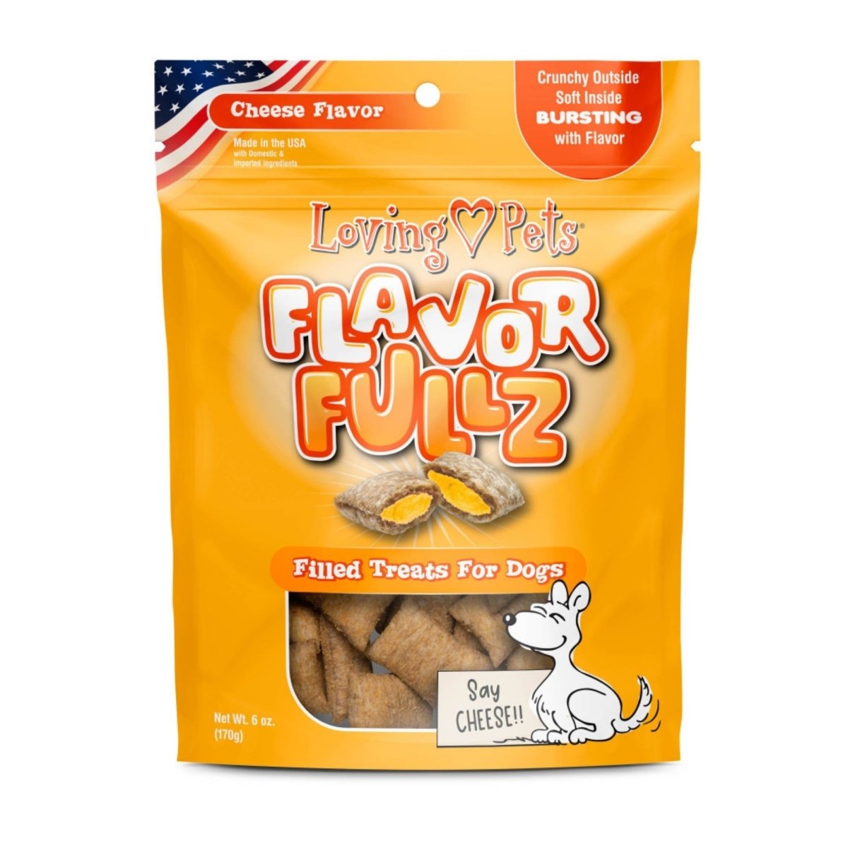 Loving Pets Flavorfullz Filled Dog Treats Cheese, 1ea/6 oz - Pets Perfect
