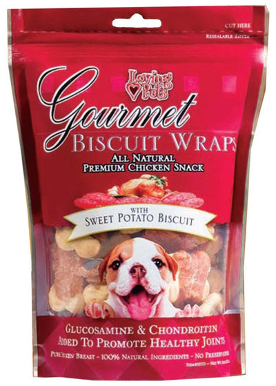 Loving Pets Gourmet Wraps Biscuit Dog Treat Sweet Potato, 8 oz