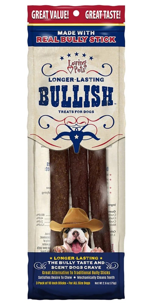 Loving Pets Bullish Sticks Bully Stick Dog Treats 10 in 3 ct