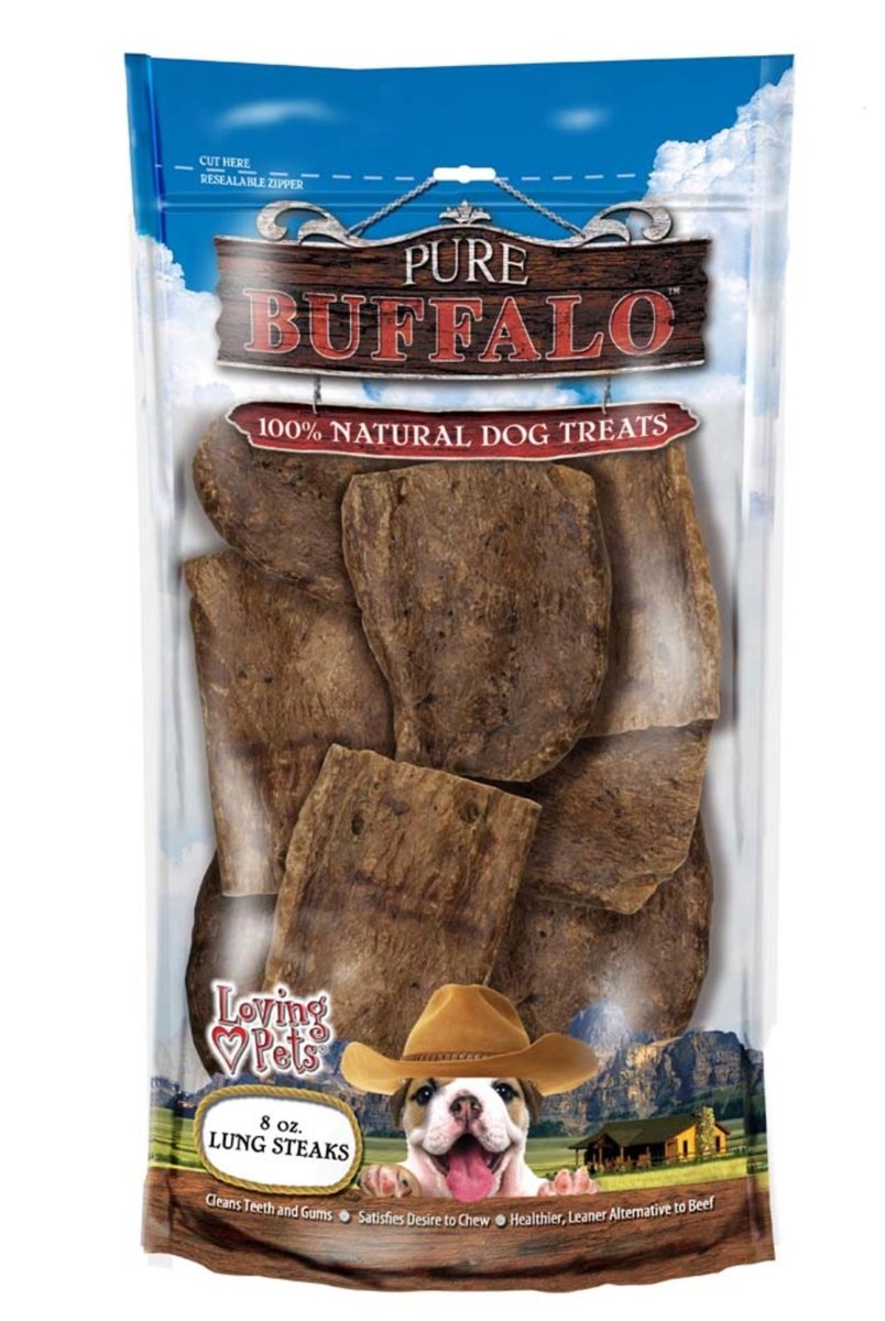 Loving Pets Pure Buffalo Lung Steaks Dog Treat 1ea/8 oz - Pets Perfect