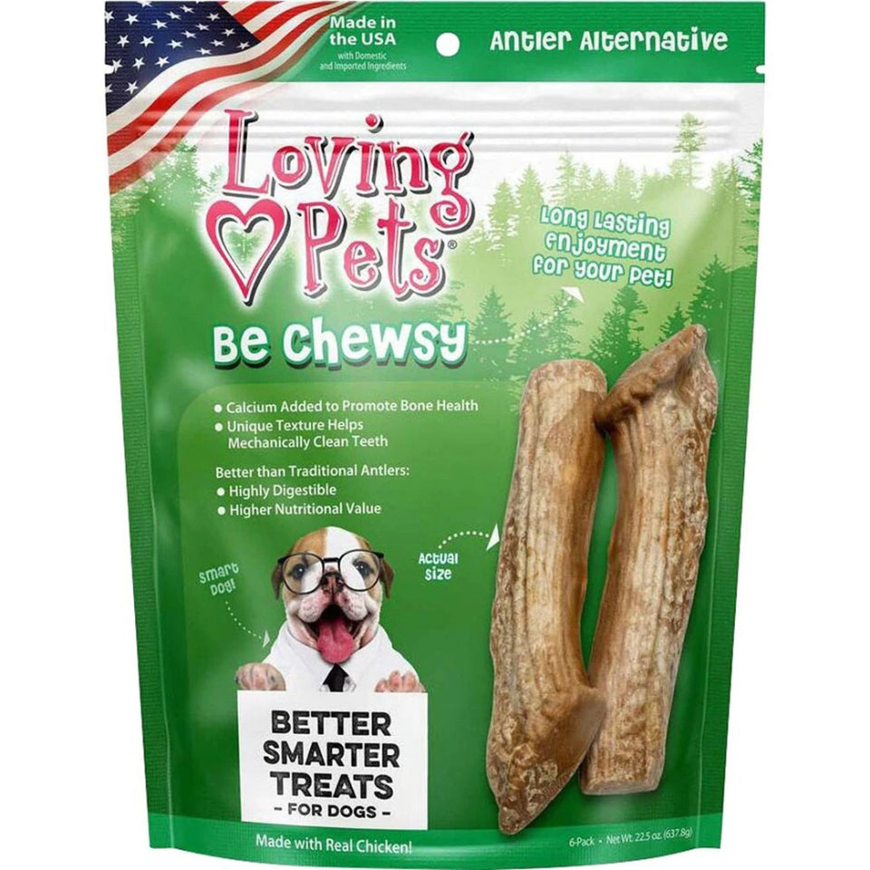 Loving Pets Be Chewsy Antler Alternatives Dog Treat, 6-Count
