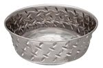 Loving Pets Diamond Plate Bowls with Non Skid Bottom Dog Dish Bowl Silver, 1ea/1 pt - Pets Perfect