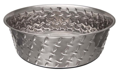 Loving Pets Diamond Plate Bowls with Non Skid Bottom Dog Dish Bowl