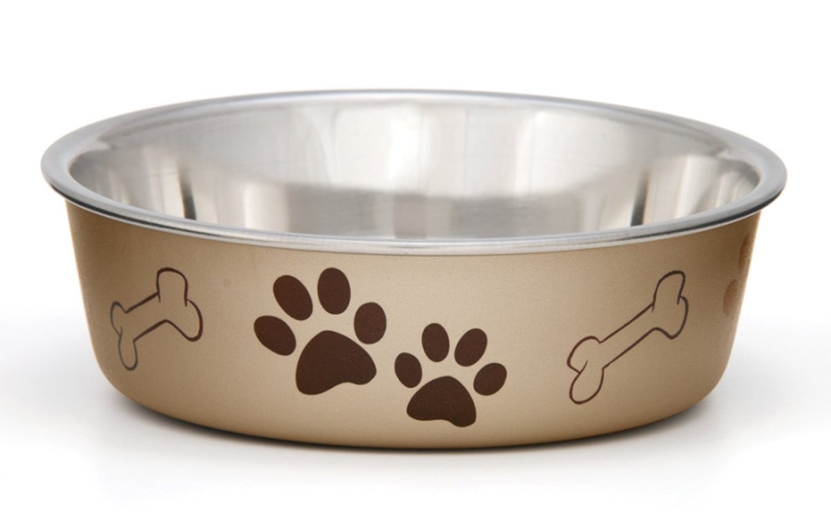 Loving Pets Metallic Dog Bowl Champagne, 1ea/SM - Pets Perfect