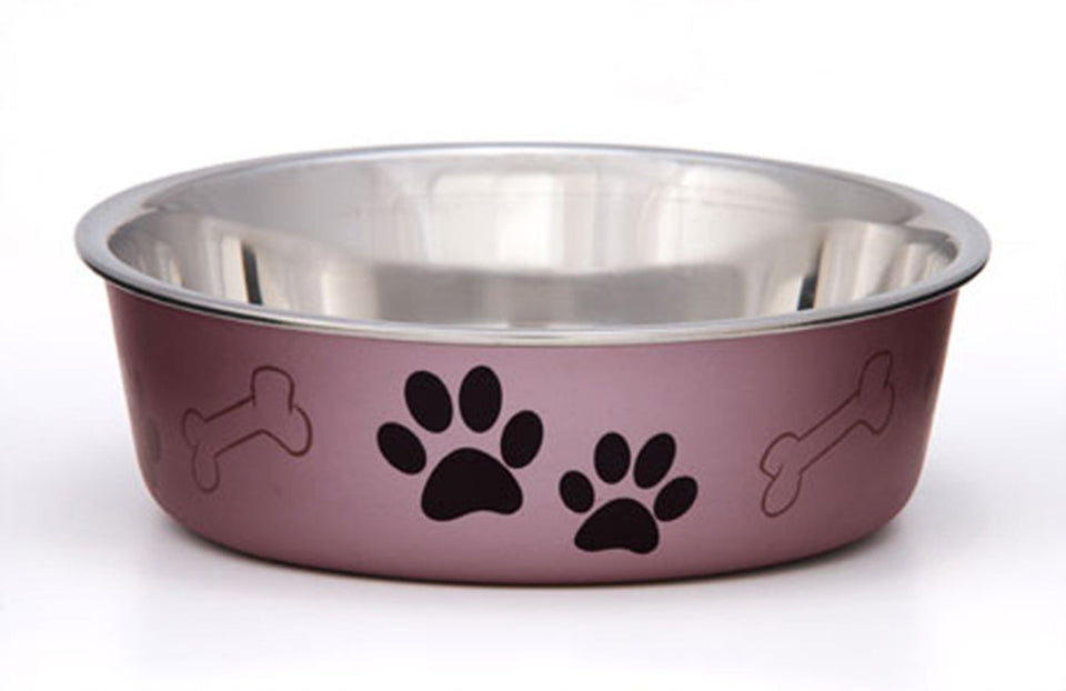 Loving Pets Metallic Dog Bowl Grape, Large