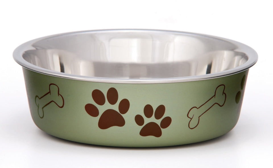 Loving Pets Metallic Dog Bowl Artichoke, Small