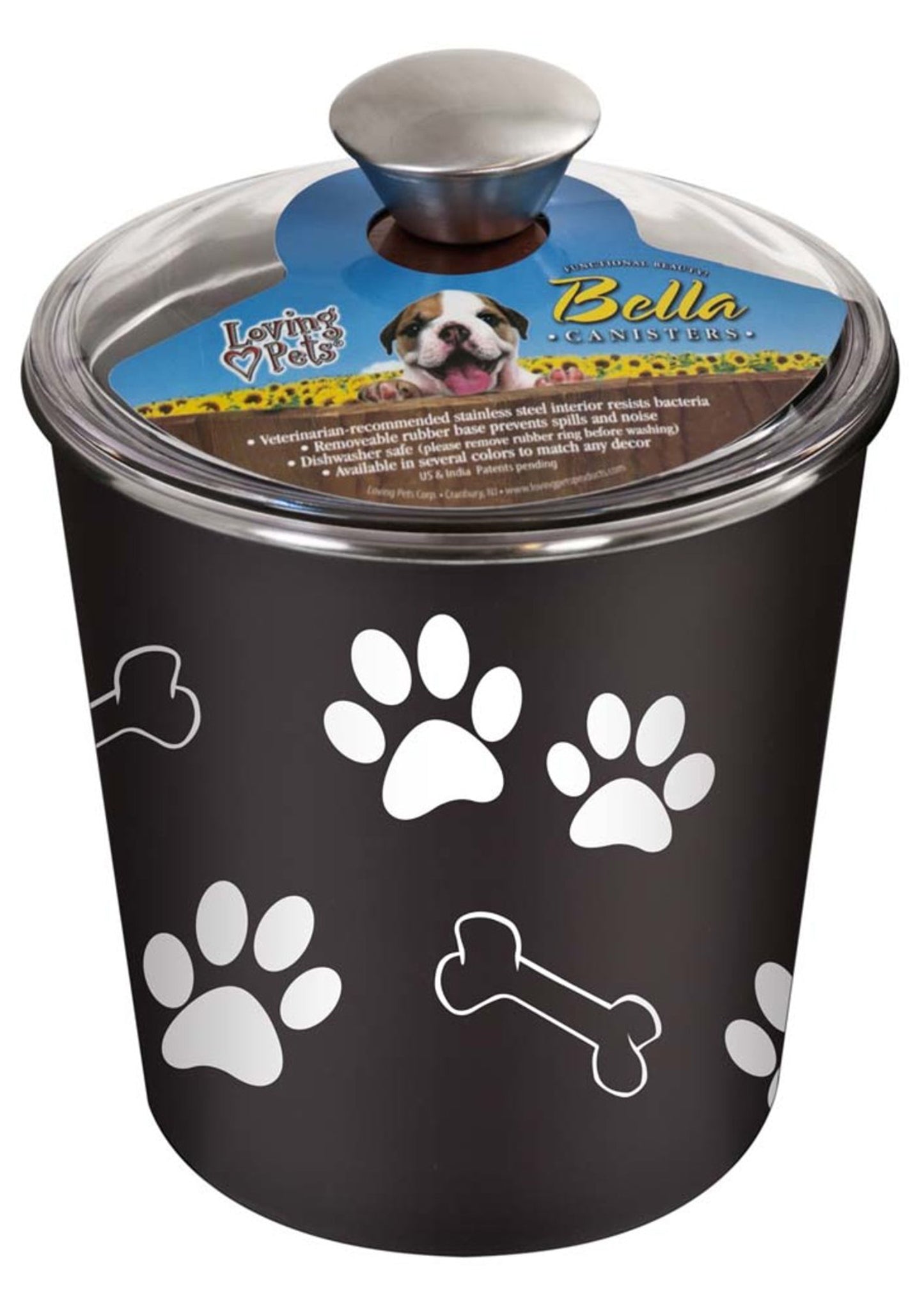 Loving Pets Treat Canister Espresso, 1ea