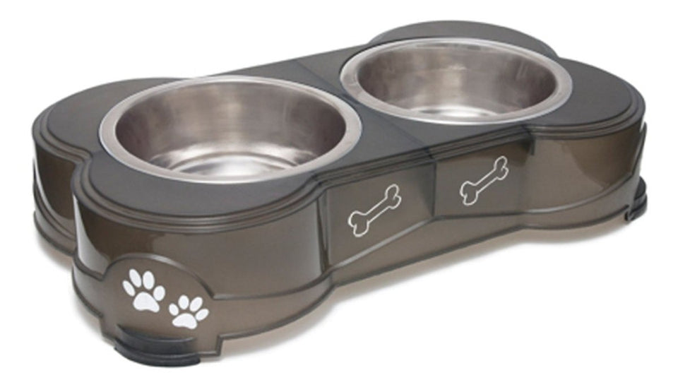 Loving Pets Double Diner Dog Bowl Espresso Small