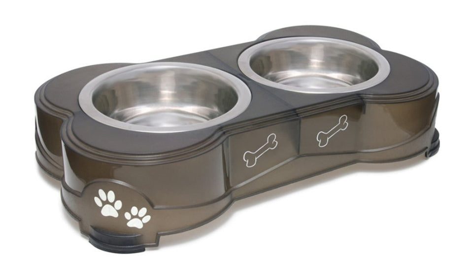Loving Pets Double Diner Dog Bowl Espresso Medium