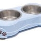 Loving Pets Double Diner Dog Bowl Murano Blue 1ea/SM - Pets Perfect