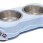 Loving Pets Double Diner Dog Bowl Murano Blue 1ea/MD - Pets Perfect