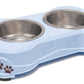 Loving Pets Double Diner Dog Bowl Murano Blue 1ea/MD - Pets Perfect