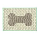 Loving Pets Bella Fashion Mats Geometric Bone, Aqua, 1ea - Pets Perfect