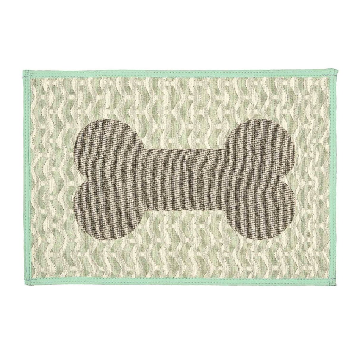Loving Pets Bella Fashion Mats Geometric Bone, Aqua, 1ea - Pets Perfect