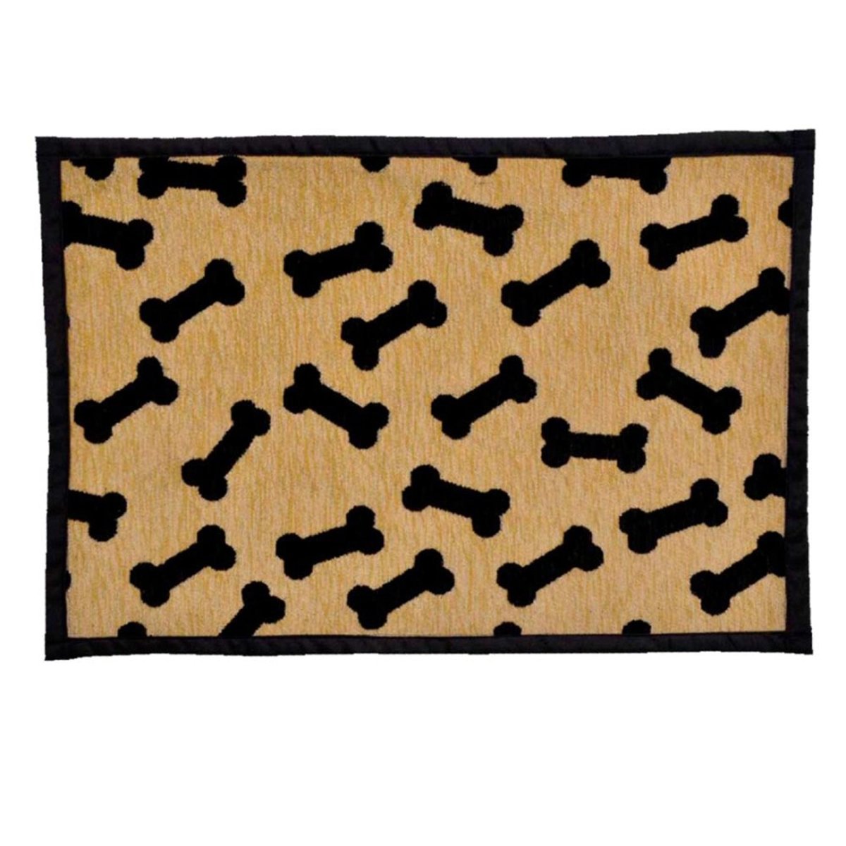 Loving Pets Fashion Dog Mat Dancing Bone Tan, Black, 1ea - Pets Perfect