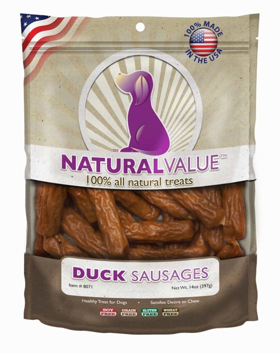 Loving Pets Natural Value Sausages Dog Treats Duck, 1ea/13 oz - Pets Perfect