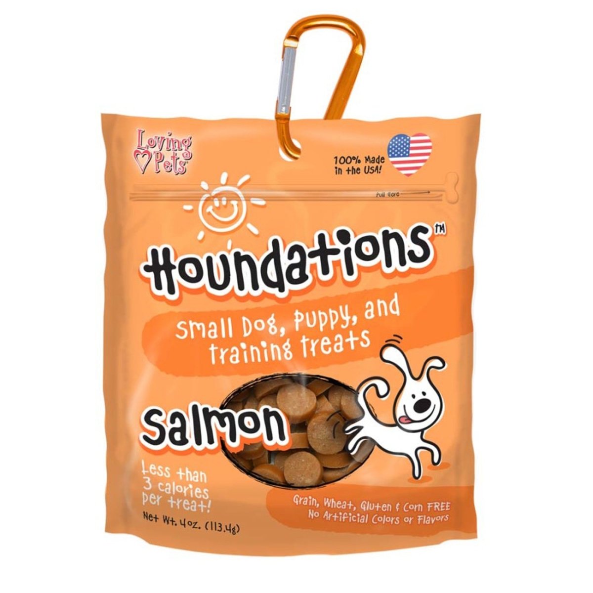 Loving Pets Houndations Salmon Training Treats for Small Dogs & Puppies, 4 oz - Pets Perfect