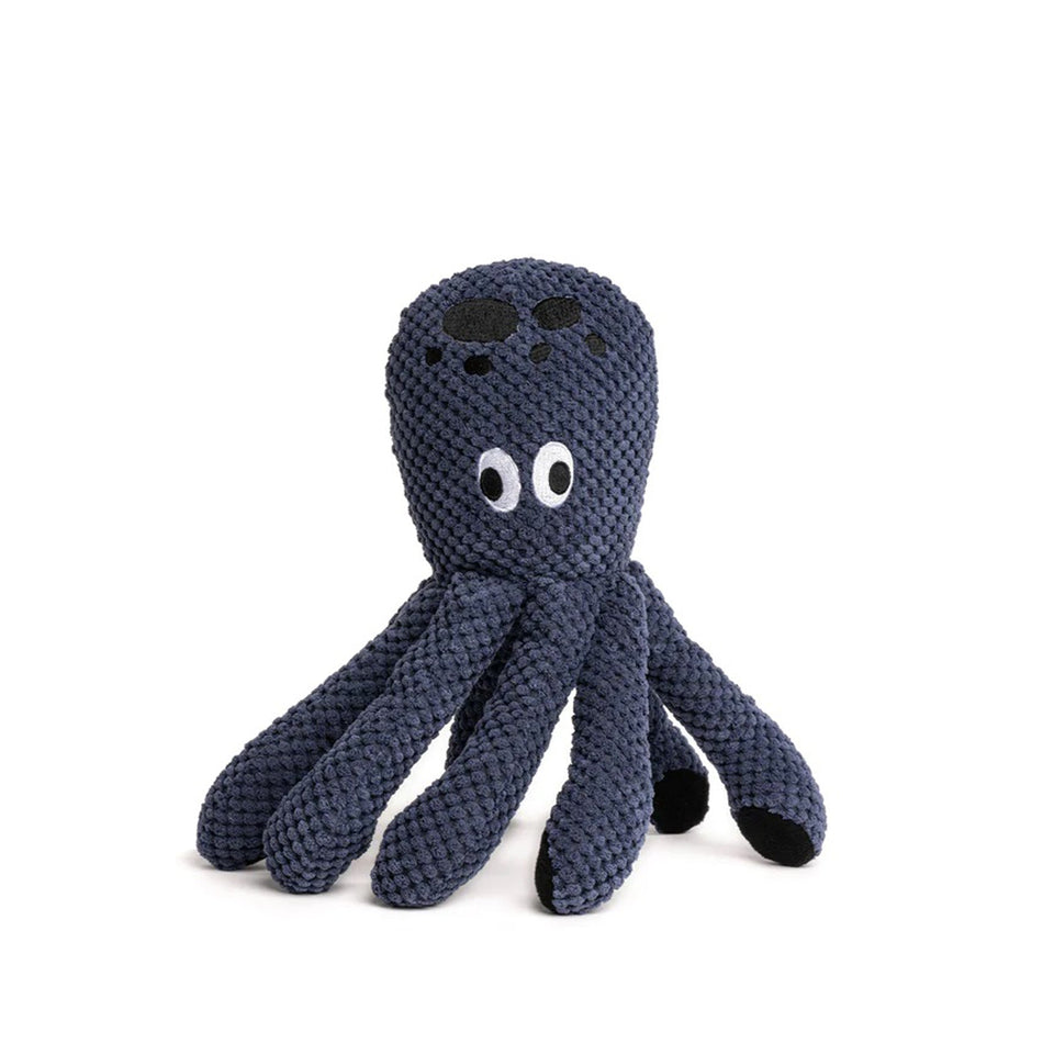 FabDog Floppy Octopus Plush Dog Toy - Blue, Small