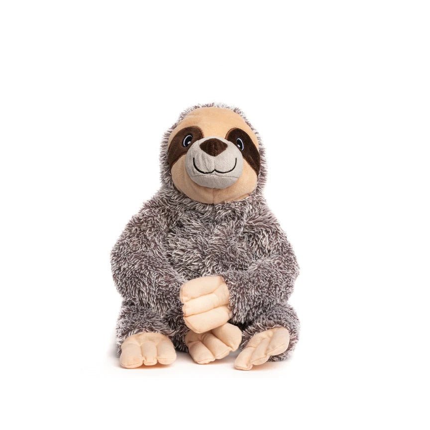 FabDog Fluffy Sloth Plush Dog Toy