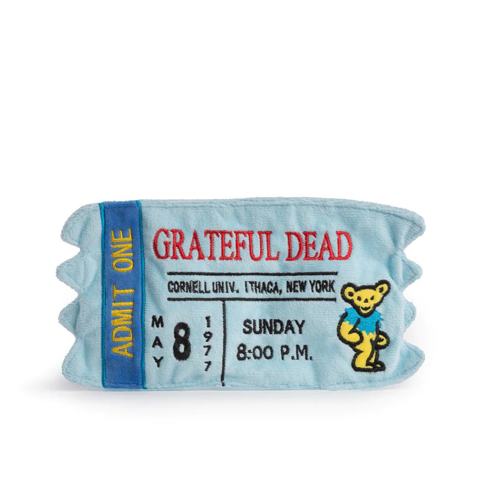 FabDog Grateful Dead 1977 Cornell Admission Ticket Plush Dog Toy