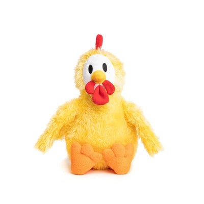 FabDog Fluffy Chicken Dog Toy - Small Plush with 5 Squeakers