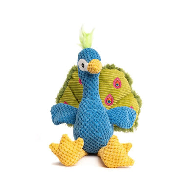 FabDog Floppy Peacock Plush Dog Toy - Small
