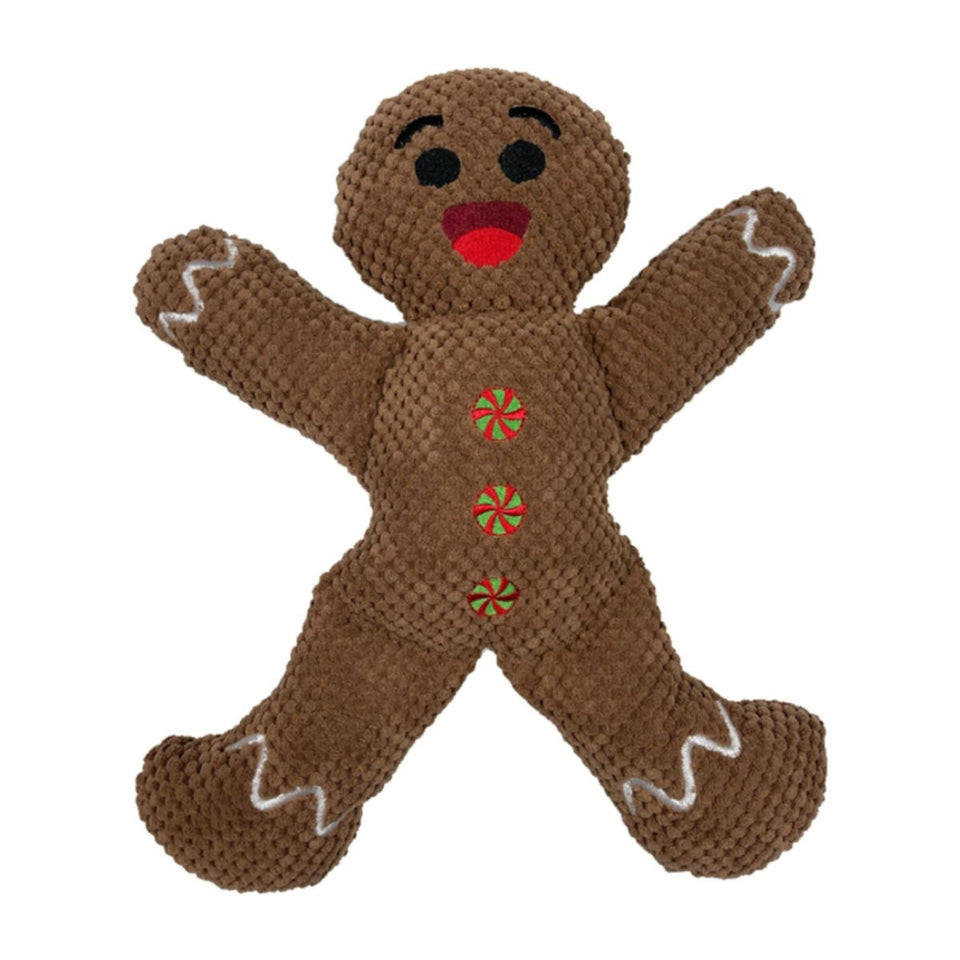 FabDog Floppy Gingerbread Man Small Plush Dog Toy