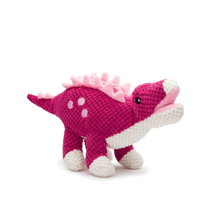 FabDog Floppy Stegosaurus Dinosaur Dog Toy - Pink, Small