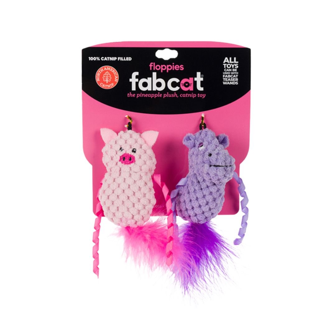 Fabcat Floppy Hippo + Pig 2 Pack - Pets Perfect