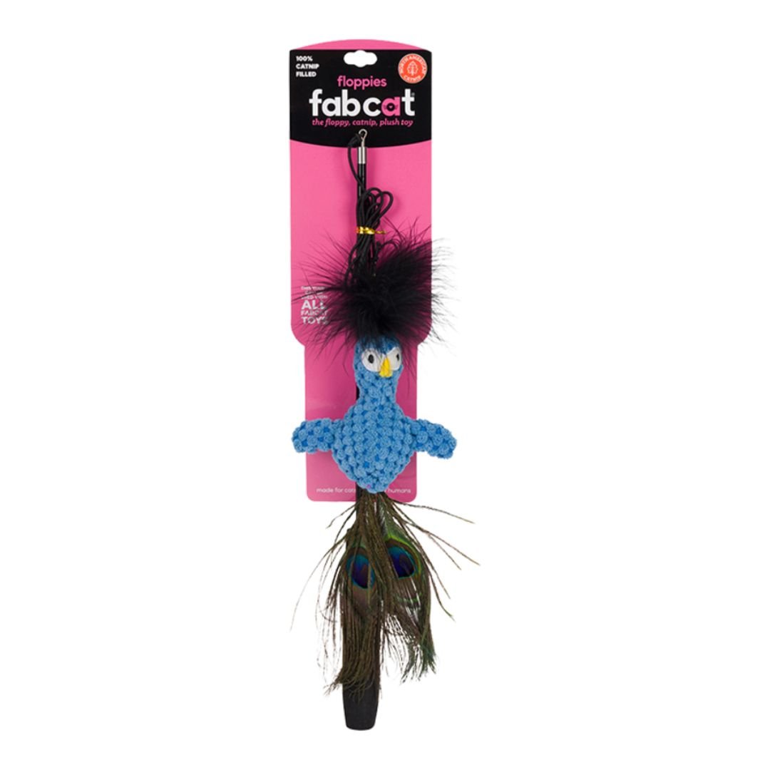 Fabcat Floppy Teaser Peacock - Pets Perfect