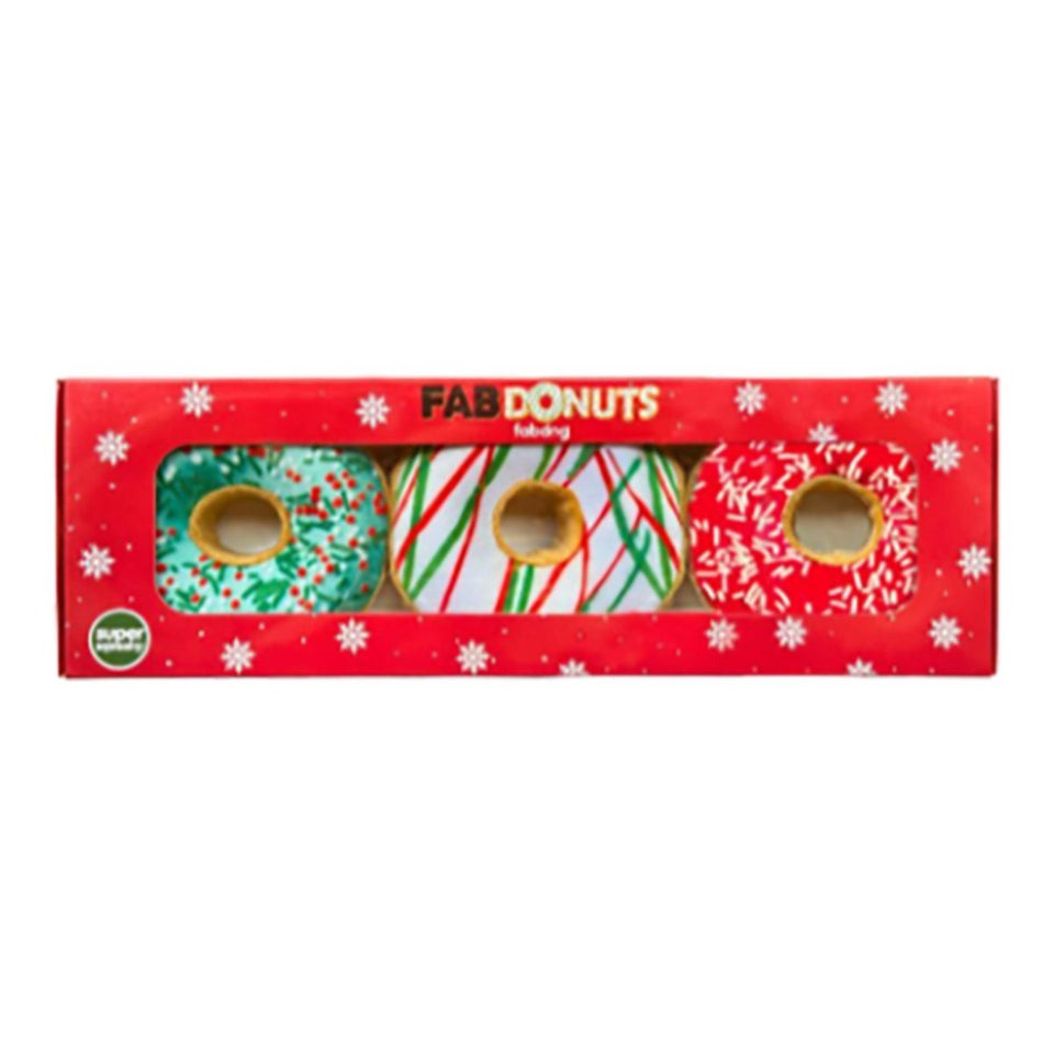 FabDog Holiday Donut 3 ct Dog Toy