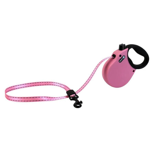 Alcott Adventure Retractable Belt Leash - Pink (X-Small, 10 ft)