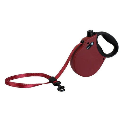 Alcott Adventure Retractable Belt Leash - Red (Medium, 16 ft)