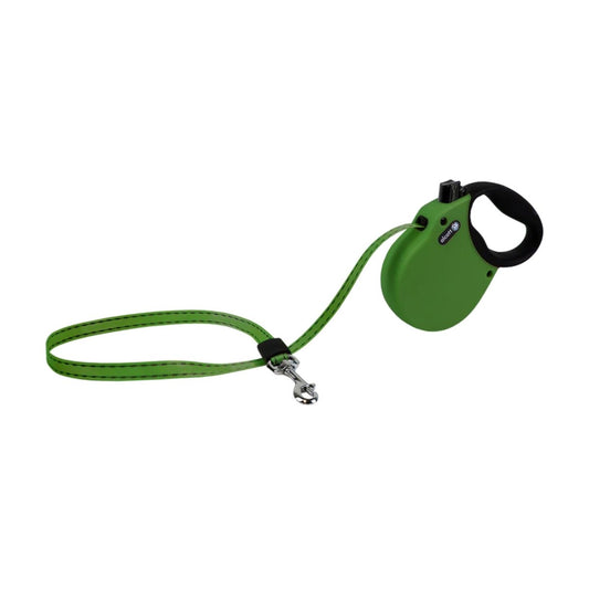 Alcott Adventure Retractable Belt Leash - Green (Medium, 16 ft)