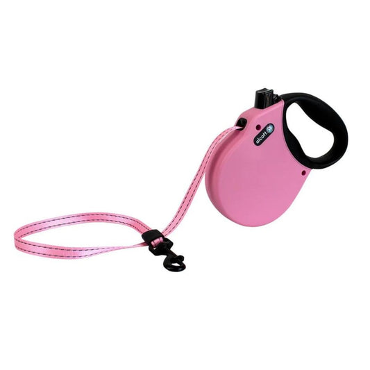 Alcott Adventure Retractable Belt Leash - Pink (Medium, 16 ft)